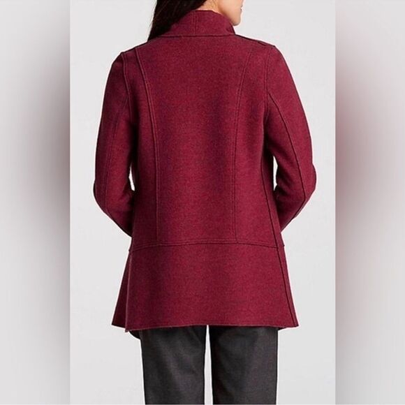 Eileen Fisher Felted Merino Wool Shaped Jacket Charcoal Gray L - Picture 7 of 14